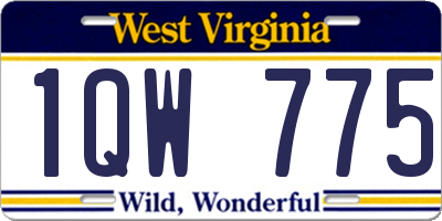 WV license plate 1QW775