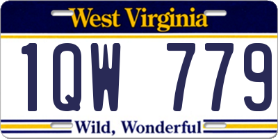 WV license plate 1QW779