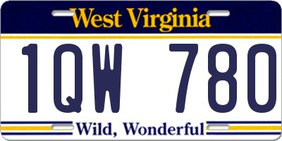 WV license plate 1QW780