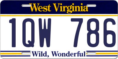WV license plate 1QW786