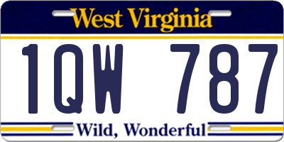 WV license plate 1QW787