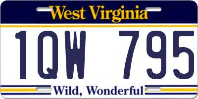 WV license plate 1QW795