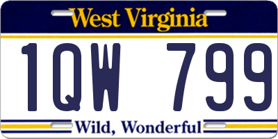 WV license plate 1QW799