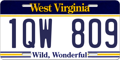 WV license plate 1QW809