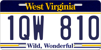 WV license plate 1QW810