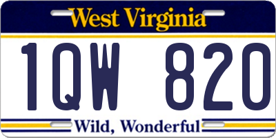 WV license plate 1QW820