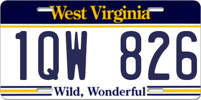 WV license plate 1QW826