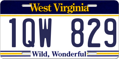 WV license plate 1QW829