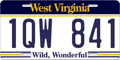WV license plate 1QW841