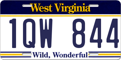 WV license plate 1QW844