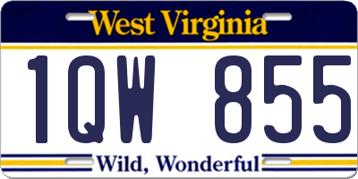 WV license plate 1QW855