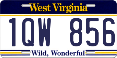 WV license plate 1QW856