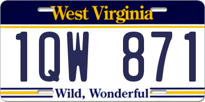 WV license plate 1QW871
