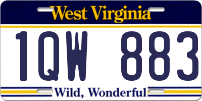 WV license plate 1QW883
