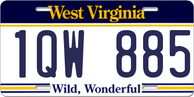 WV license plate 1QW885