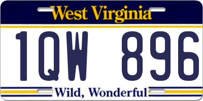 WV license plate 1QW896