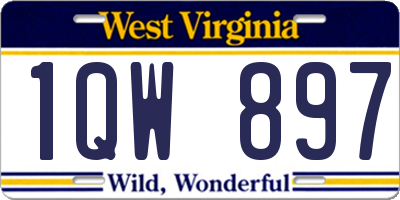 WV license plate 1QW897