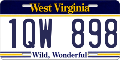 WV license plate 1QW898