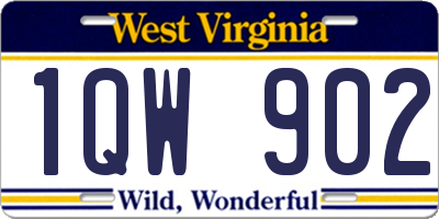 WV license plate 1QW902
