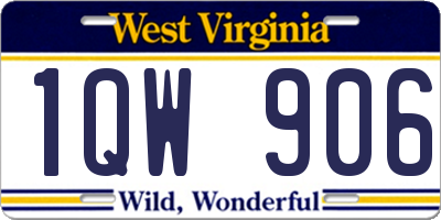 WV license plate 1QW906