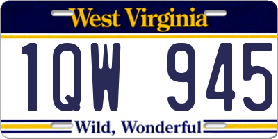WV license plate 1QW945