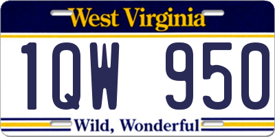 WV license plate 1QW950