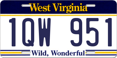WV license plate 1QW951