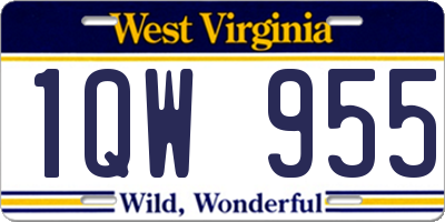 WV license plate 1QW955