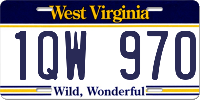WV license plate 1QW970