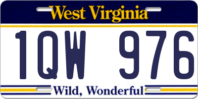 WV license plate 1QW976