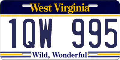 WV license plate 1QW995