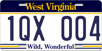 WV license plate 1QX004