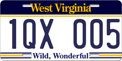 WV license plate 1QX005