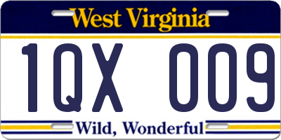 WV license plate 1QX009