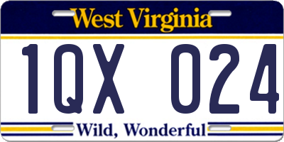 WV license plate 1QX024
