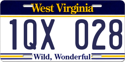 WV license plate 1QX028
