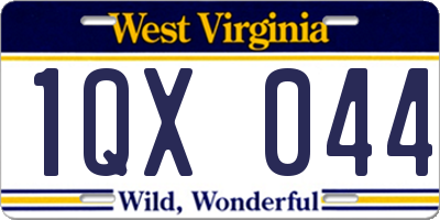 WV license plate 1QX044
