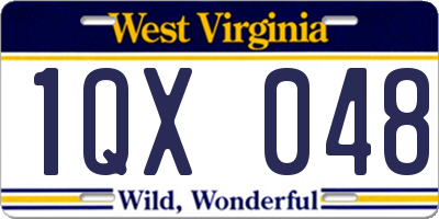 WV license plate 1QX048