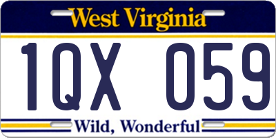 WV license plate 1QX059