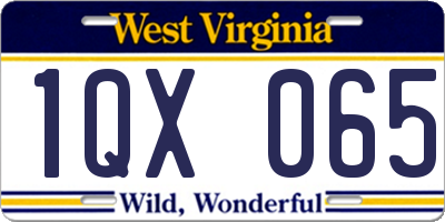 WV license plate 1QX065