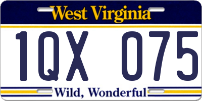 WV license plate 1QX075