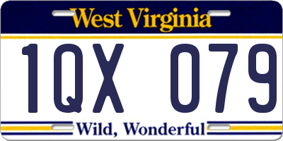 WV license plate 1QX079