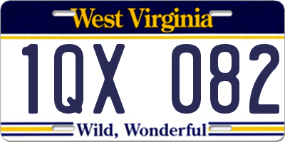 WV license plate 1QX082