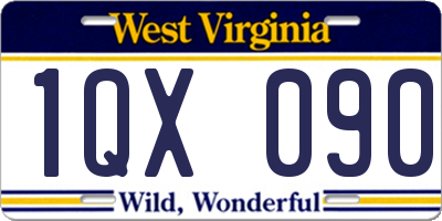 WV license plate 1QX090
