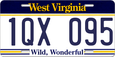 WV license plate 1QX095