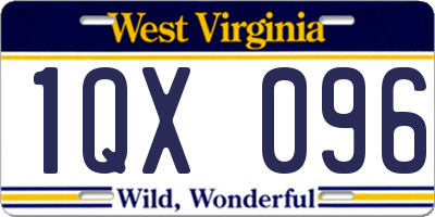 WV license plate 1QX096