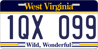 WV license plate 1QX099