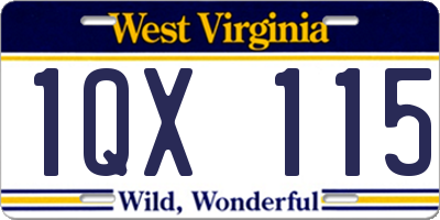 WV license plate 1QX115