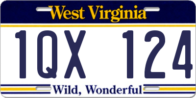 WV license plate 1QX124