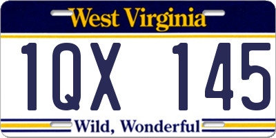WV license plate 1QX145